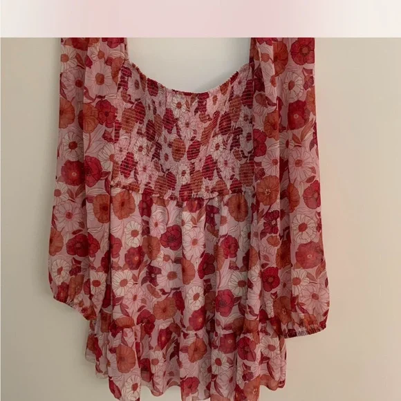 Wilfred Floral Red and Pink Blouse - Picture 2 of 4
